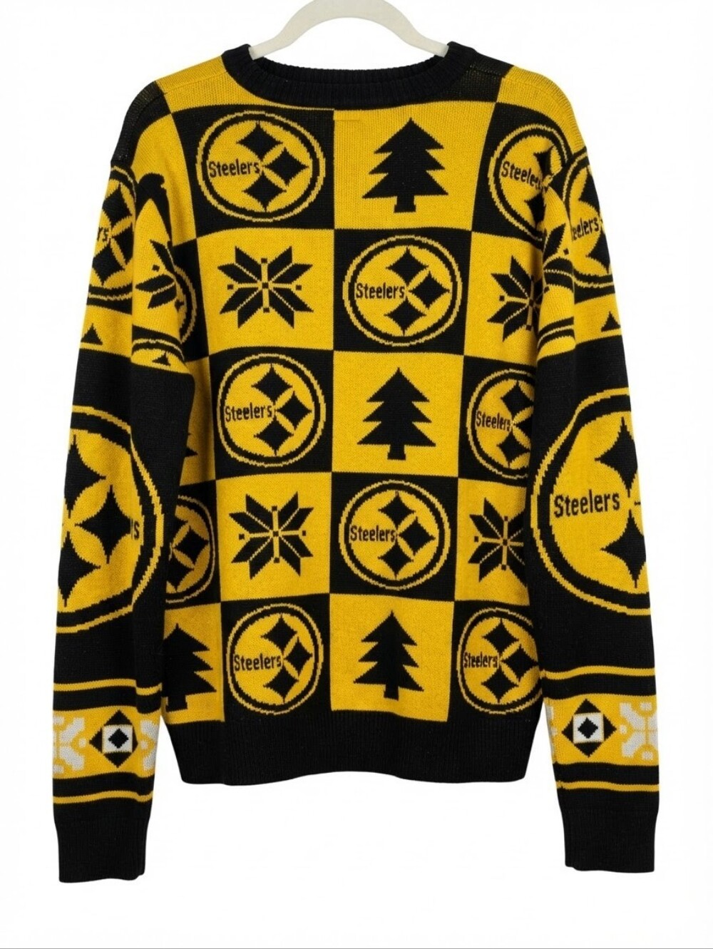Official Pittsburgh Steelers Holiday Ugly Christmas Sweater Mens Medium NFL